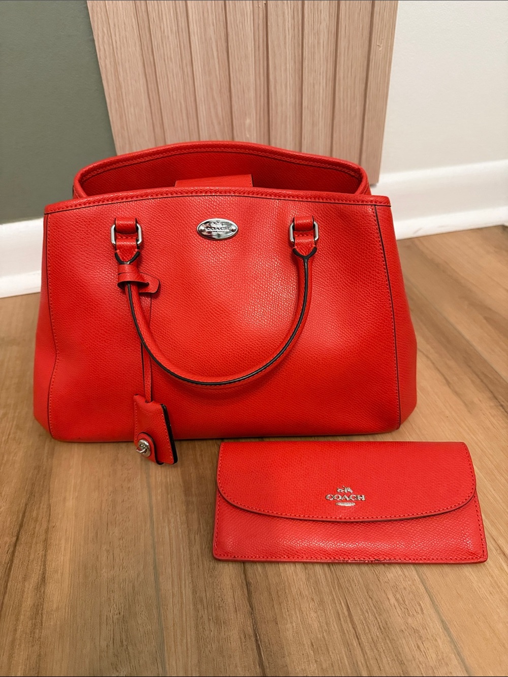 #337. COACH Leather Satchel with Matching Wallet